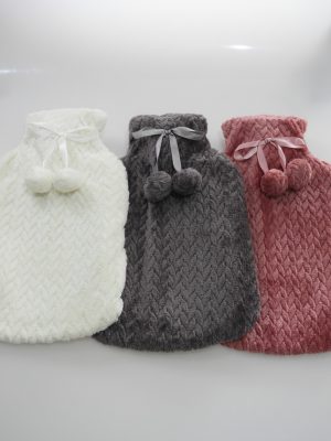 Home Classix, Sherpa covered Hot water bottle, 2L assorted