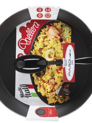 Piardi Vulcano Grey Paella Pan w/Nylon Spoon 38cm